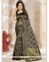 Black Weaving Work Kanchipuram Silk Designer Traditional Saree