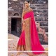 Hot Pink Patch Border Work Designer Traditional Saree