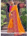 Art Silk Orange Traditional Designer Saree