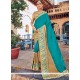 Art Silk Blue Patch Border Work Designer Traditional Saree