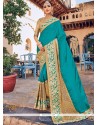 Art Silk Blue Patch Border Work Designer Traditional Saree