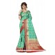 Banarasi Silk Sea Green Designer Traditional Saree