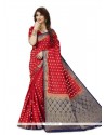 Banarasi Silk Red Traditional Saree