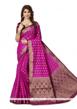 Magenta Banarasi Silk Designer Traditional Saree