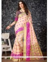 Cotton Silk Peach Traditional Saree