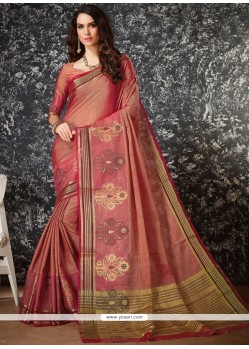 Cotton Silk Red Woven Work Traditional Saree