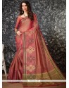 Cotton Silk Red Woven Work Traditional Saree