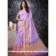 Lavender Woven Work Cotton Silk Traditional Saree