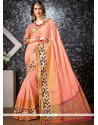 Cotton Silk Peach Woven Work Traditional Saree