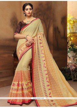 Embroidered Work Cotton Silk Traditional Saree