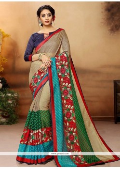 Embroidered Work Cotton Silk Traditional Saree