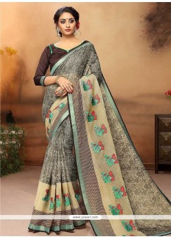 Cotton Silk Resham Work Traditional Saree