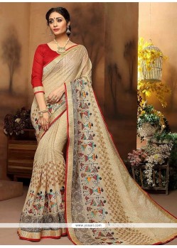 Cotton Silk Beige Traditional Saree