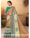 Cotton Silk Multi Colour Embroidered Work Traditional Saree