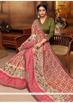 Embroidered Work Cotton Silk Traditional Saree