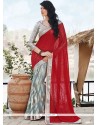 Faux Georgette Patch Border Work Half N Half Designer Saree