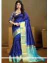 Blue Kanchipuram Silk Designer Traditional Saree