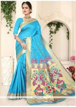 Blue Art Silk Designer Traditional Saree
