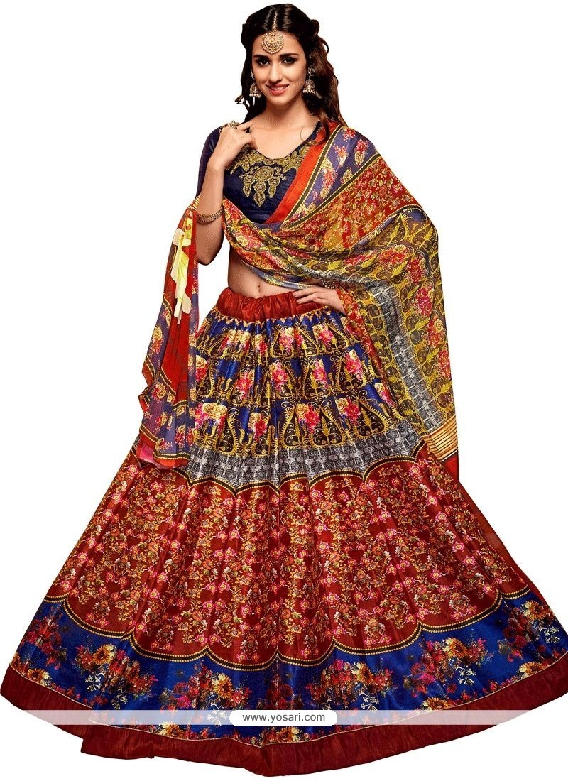 Banglori Silk Multi Colour Embroidered Work Lehenga Choli