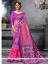 Art Silk Multi Colour Embroidered Work Traditional Saree