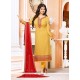Ayesha Takia Resham Work Mustard Churidar Designer Suit