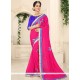 Embroidered Work Hot Pink Classic Saree