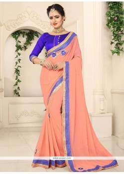 Embroidered Work Faux Georgette Saree
