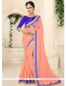 Embroidered Work Faux Georgette Saree