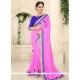 Embroidered Work Pink Faux Georgette Classic Designer Saree