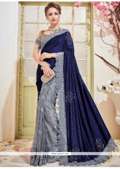 Half N Half Designer Saree For Reception