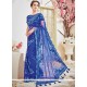 Net Blue Designer Saree