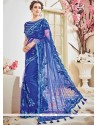 Net Blue Designer Saree