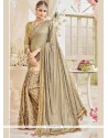 Beige Resham Work Classic Designer Saree