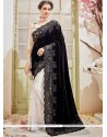 Black And White Resham Work Designer Half N Half Saree