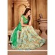 Faux Georgette Green Printed Saree