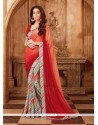 Print Work Faux Georgette Printed Saree