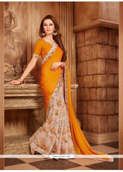 Faux Georgette Print Work Printed Saree