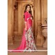 Faux Georgette Pink Print Work Printed Saree