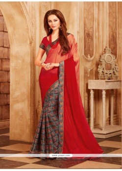 Faux Georgette Print Work Printed Saree