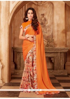 Print Work Faux Georgette Printed Saree