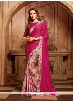 Rani Print Work Faux Georgette Printed Saree