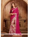 Rani Print Work Faux Georgette Printed Saree