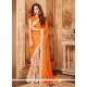 Faux Georgette Orange Printed Saree