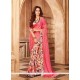 Faux Georgette Pink Print Work Printed Saree