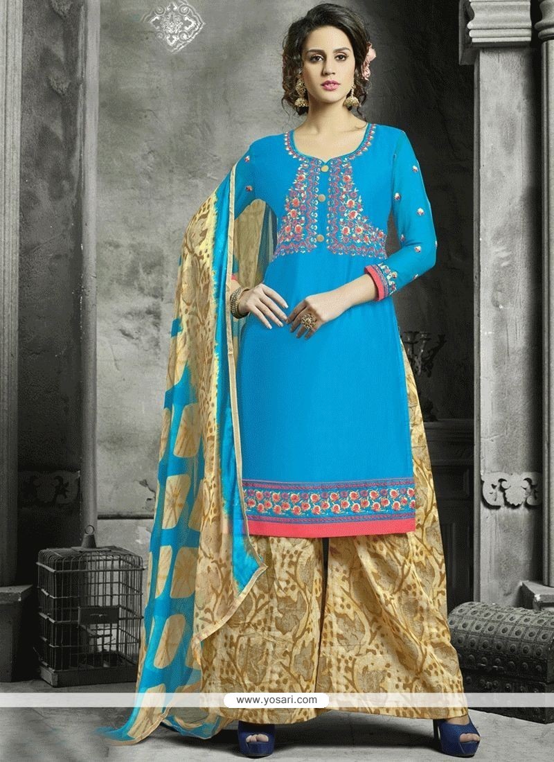 Buy Blue Palazzo Suit | Palazzo Salwar Suits