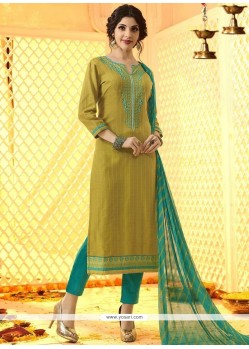 Cotton Embroidered Work Churidar Designer Suit