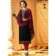 Resham Work Black Jacquard Churidar Designer Suit