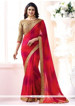 Prachi Desai Faux Georgette Shaded Saree