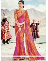 Faux Georgette Embroidered Work Shaded Saree