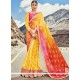 Embroidered Work Faux Georgette Shaded Saree